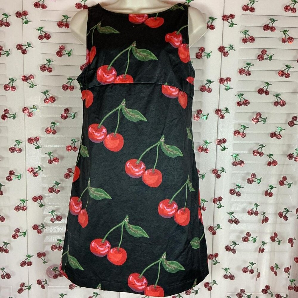 Black Cherry Print Dress